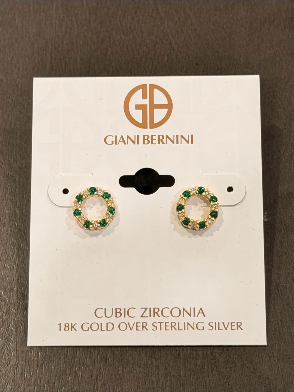 Giani Bernini Lab-Grown Green Quartz & Cubic Zirconia Circle Stud Earrings
